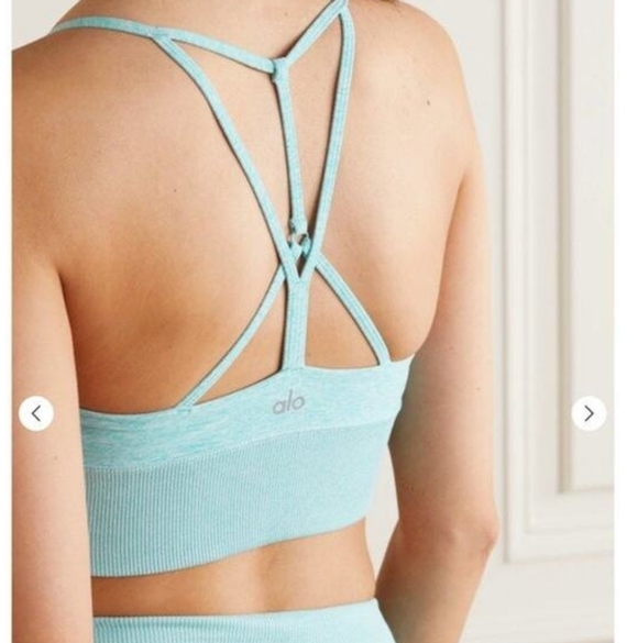ALO Yoga Light Blue Sports Bra - Picture 2 of 7